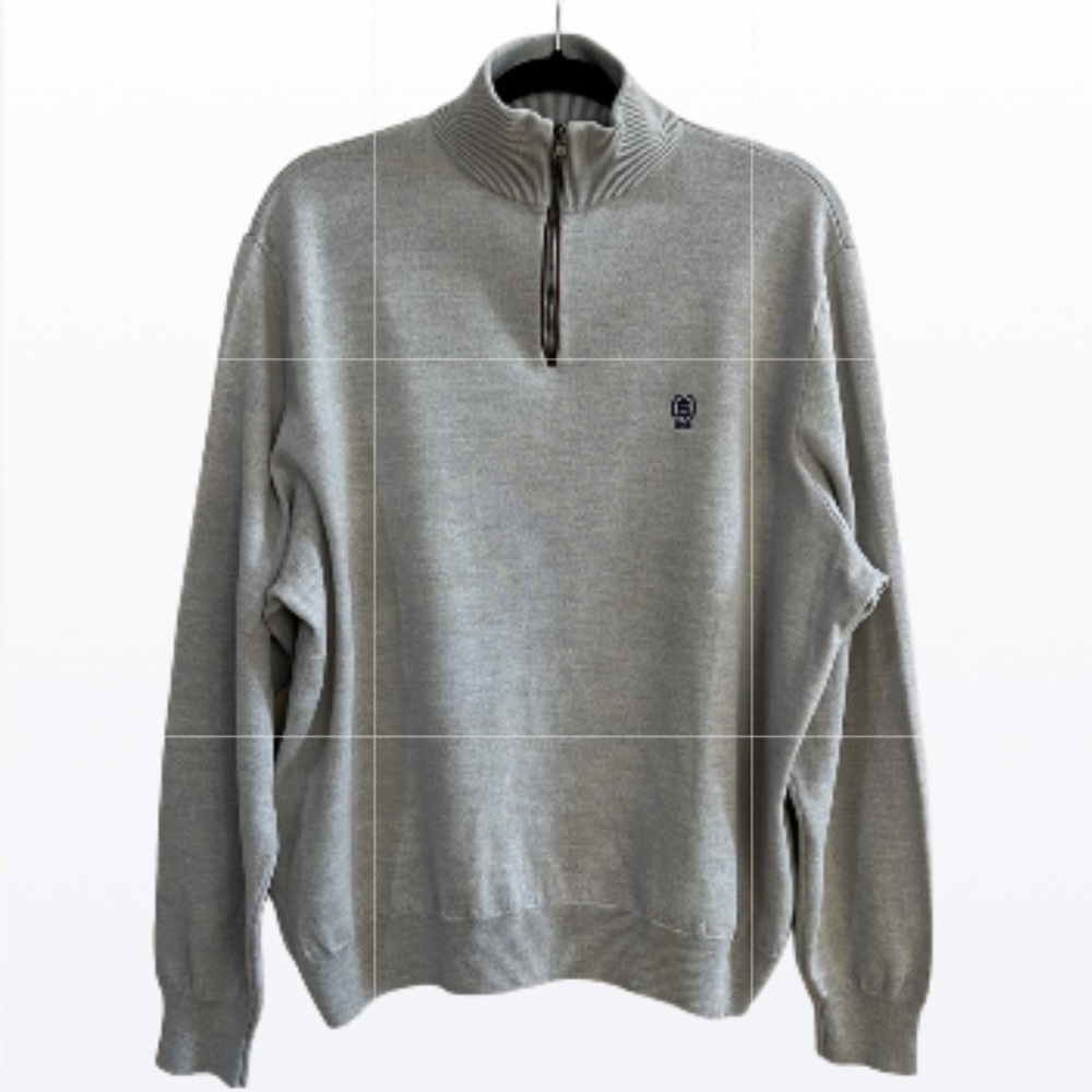Polo Golf Ralph Lauren Merino Wool Beige Mock collard 1/4 Zip PullOver‎ Men XL